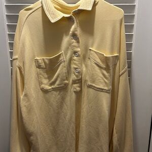 Aerie - EUC Women’s Yellow Polo Pullover - Sz L
